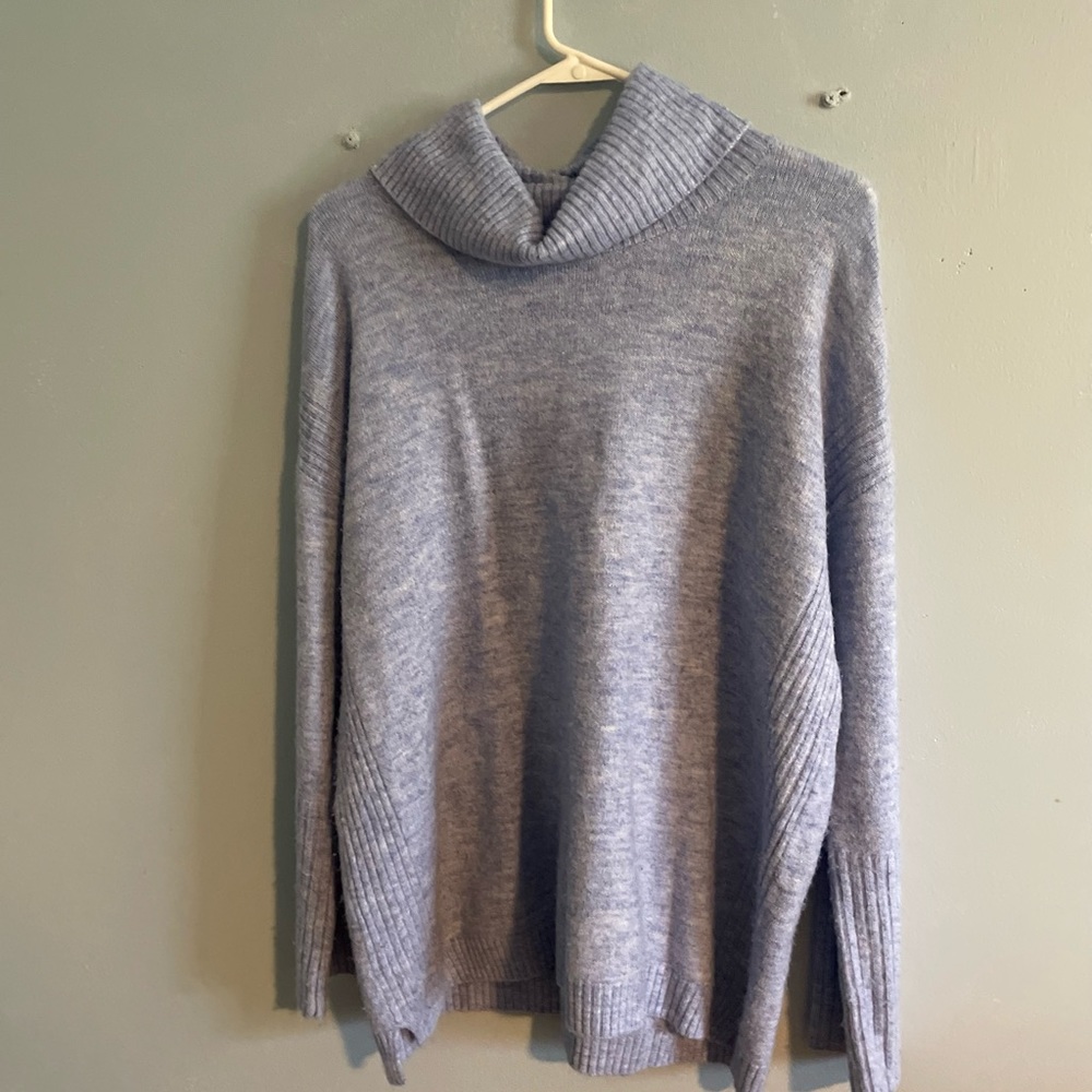 LOFT Light Blue Cowl Neck Sweater